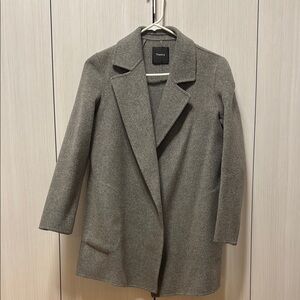 Theory Women's Gray Wool Blend Open-Front Coat